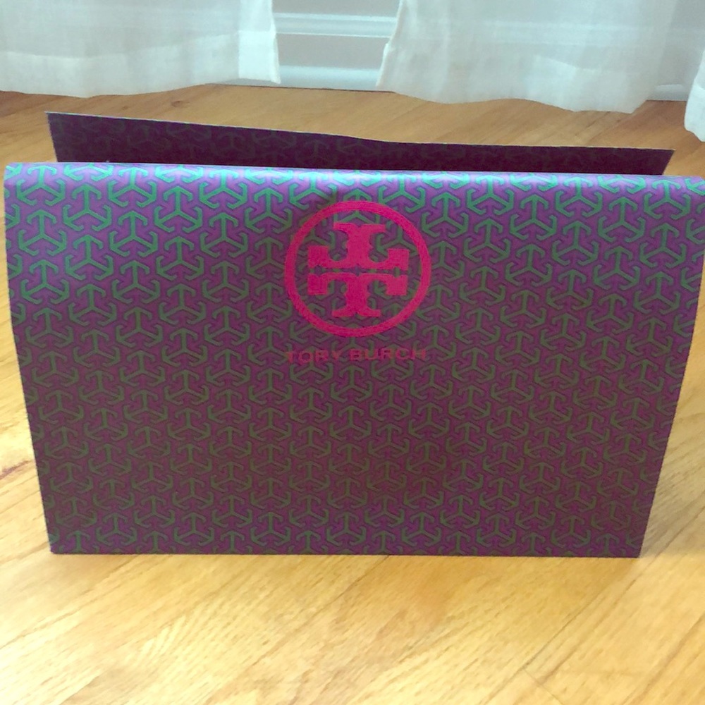 Large Purple Green Pink Tory Burch Gift Bag